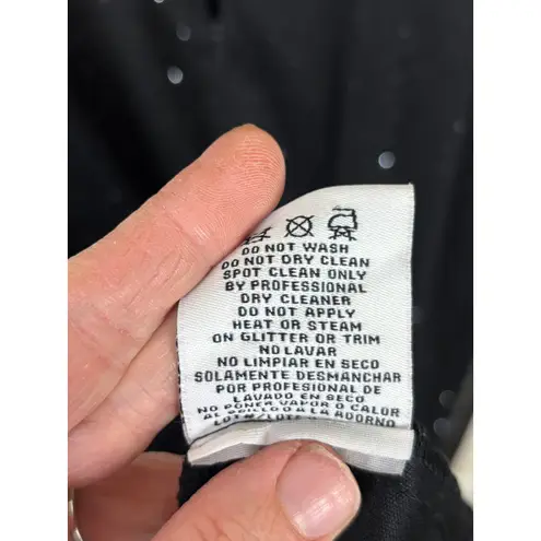 R & M Richards VTG Women Black Glitter Embellished Ruched Draped Evening Gown 16W