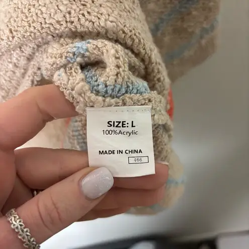 Dokotoo Womens Fall Crewneck 3/4 Sleeve Striped Lightweight Sweater size Large Red - Image 5