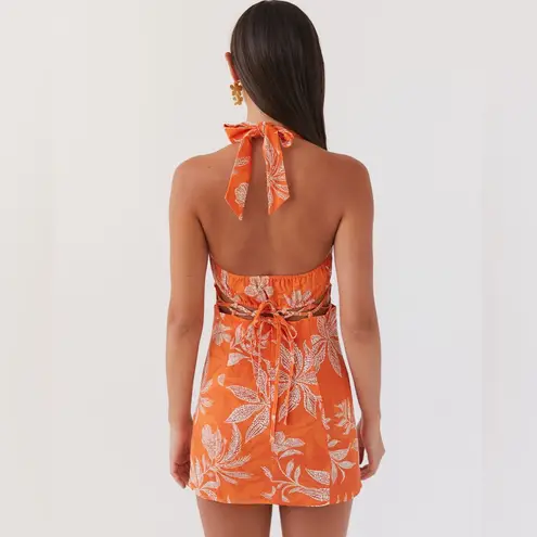 Peppermayo Exclusive - Lyra Linen Mini Dress - Tropic Sunset