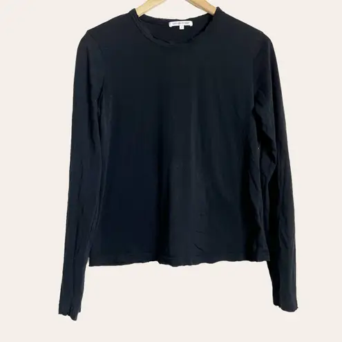 Cotton Citizen Standard Black Distressed Crewneck Long Sleeve T-Shirt Size M