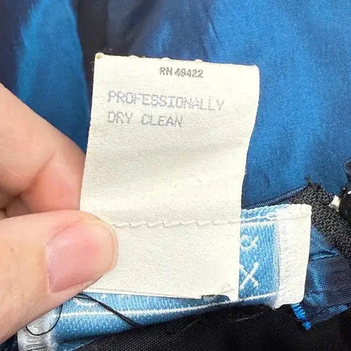 Gunne Sax Vintage Short Prom Dress Size 5 Metallic Blue Flower Corset Hi-Low