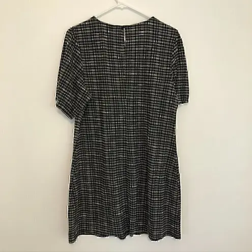 City Chic Plus Size VANITY XS Little Miss Dress Black Checkered Plaid Mini Shift