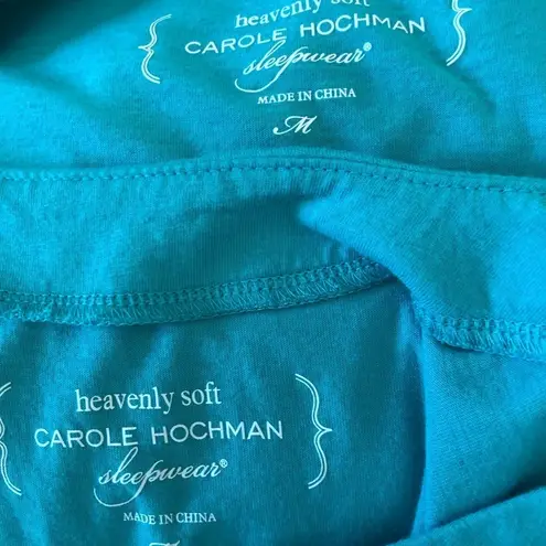 Carole Hochman Heavenly Soft Sleepwear Cardigan & Tank Size M Teal Lounge Wear