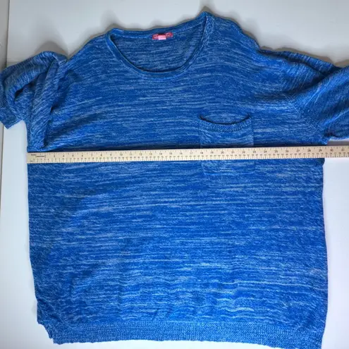 Woman Within Blue Marled Knit Sweater Size 26/28 Pullover Relaxed Comfy Layering