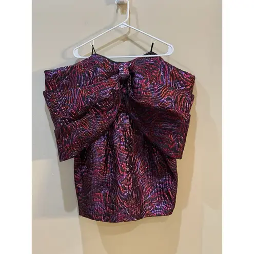 River Island Bow Detail Off the Shoulder Minidress Size 12 Cocktail Party