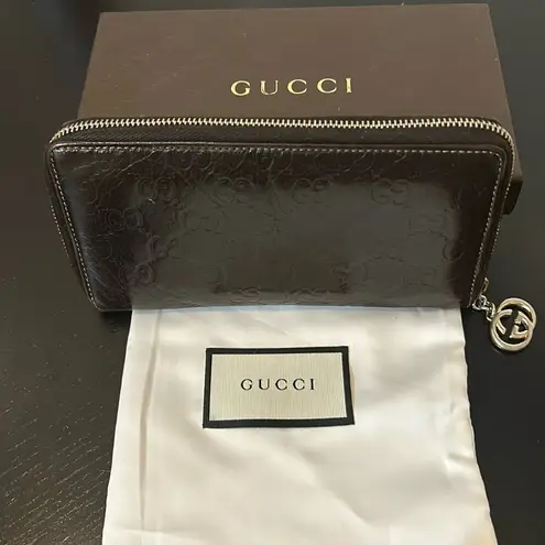  Guccishimma Zip Around Long Wallet, Box, Charm, Dust Bag