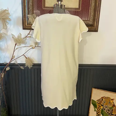 SSYS Get Ready Robe Cream Velvety w White Scallop Trim Zip Up