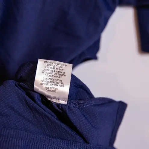 Cushnie Et Ochs One Shoulder Cut Out Ribbed Knit Stretch Mini Dress Blue XS