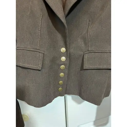 Vintage Sonia Fortuna Firenze Made in Italy Womens Brown Blazer With Gold Button Size 40
