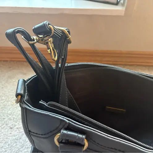 Rosetti Black Faux Leather Satchel Bag Crossbody