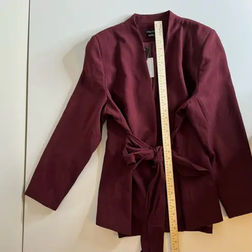 City Chic NWT  Audrie Collarless Textured Jacket in Oxblood‎ Size 20