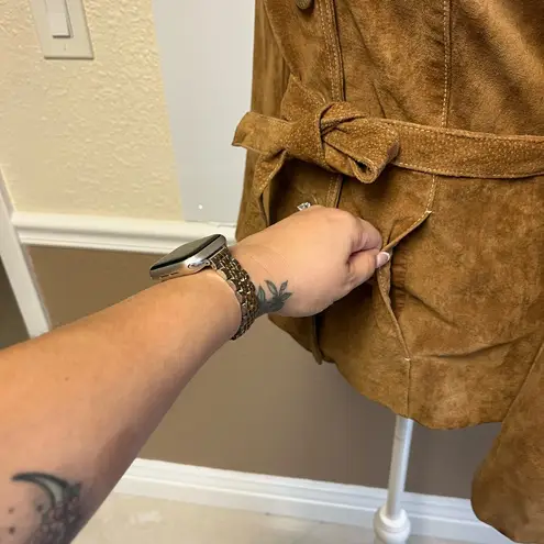 wilson's leather Vintage 2000s Wilson’s Leather Suede Belted Coat |Women’s Small Boho Western Y2K