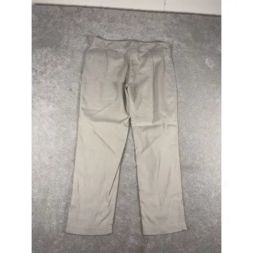 Eileen Fisher  blend linen blend Tapered Trouser Pant large petite beige