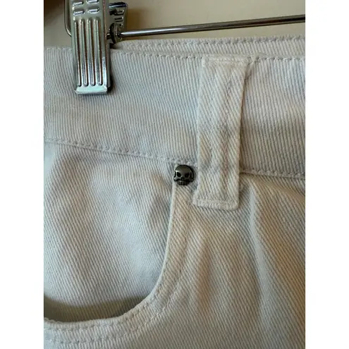 Tripp NYC Low Rise Bermuda Shorts Button Front Raw Hem White Women's Size 5