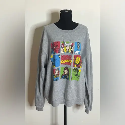 Marvel - Comics Gray Sweatshirt with Colorful Characters Size XXXL