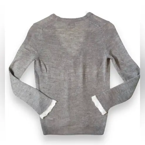 J.Crew  Mercantile Lace Sleeve Alpaca Cardigan Sweater