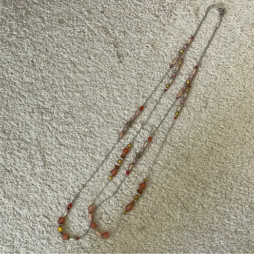 Coldwater Creek Pink and Orange Beaded Necklace