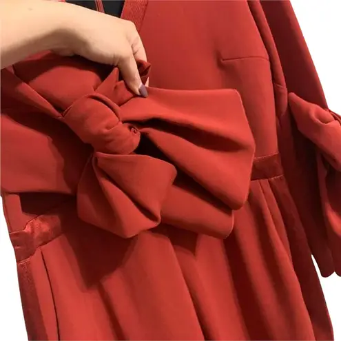 ROKSANDA Florent Bow Sleeve Stretch Crepe Jumpsuit Red 12 ASO Kerry Washington