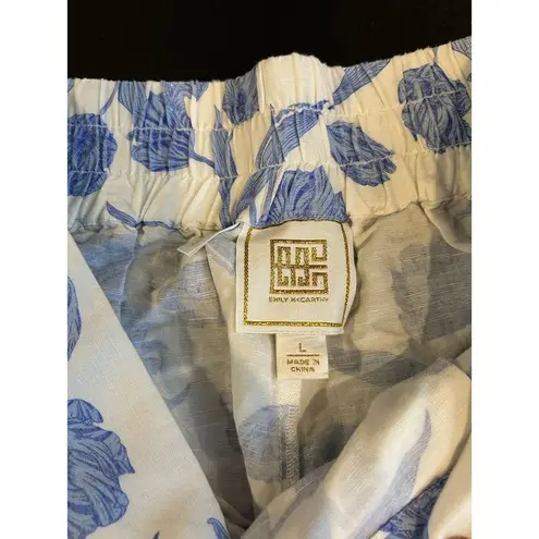 Emily McCarthy Blue White Ruffle Skorts Swing Shorts Resort Vacation Size L