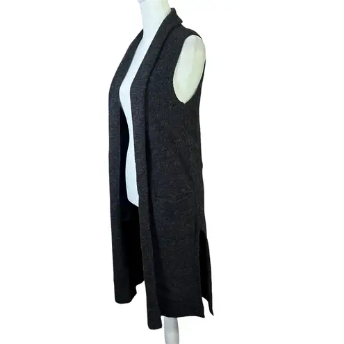 Aritzia Wilfred Long Line Open Front Sweater Cardigan Wool/Mohair Sz XS Dunkirk Gray