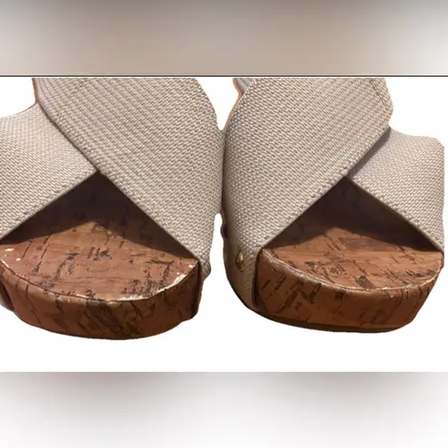 Montego Bay Club Tally Women's 8 Cross Cross Slide Sandal Cork Platform Wedge
