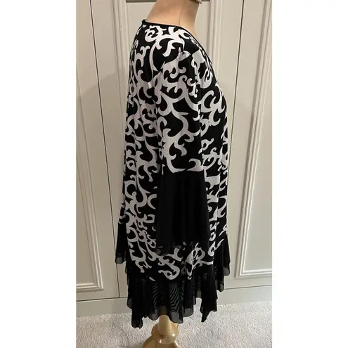 The Pyramid Collection Black & White Tunic Whimsigoth Fairy Grunge Artsy Boho Size L