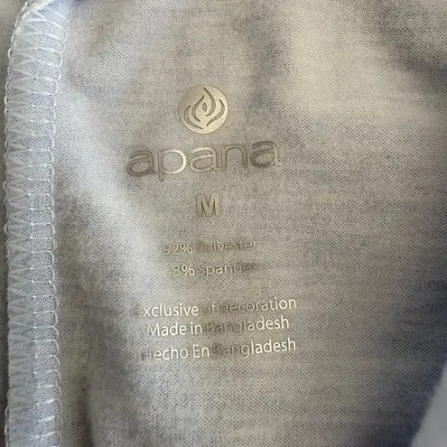 Apana Quarter zip Pullover Top Size M Light Blue mock neck