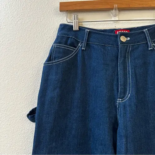 STAUD High Rise Wide Leg Cargo Jeans Painter Pant Size 6 Blue
