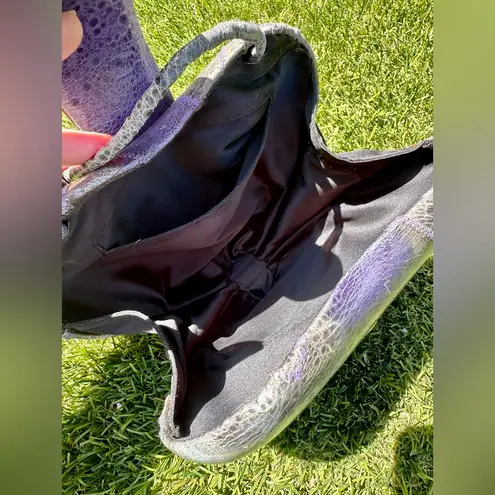 Vintage 1980s Purple Frog Skin Heart Shaped Purse