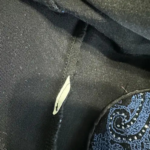 Onyx Nite Black & Blue Paisley Glitter Jacket Cardigan – Size M