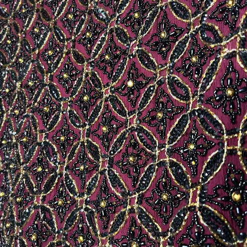 Vintage silk beaded short sleeve jacket Black