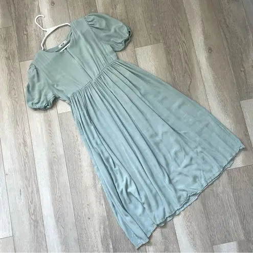 My Mum Made It Dress puff sleeve womens Blue (small) cottage feminine modest