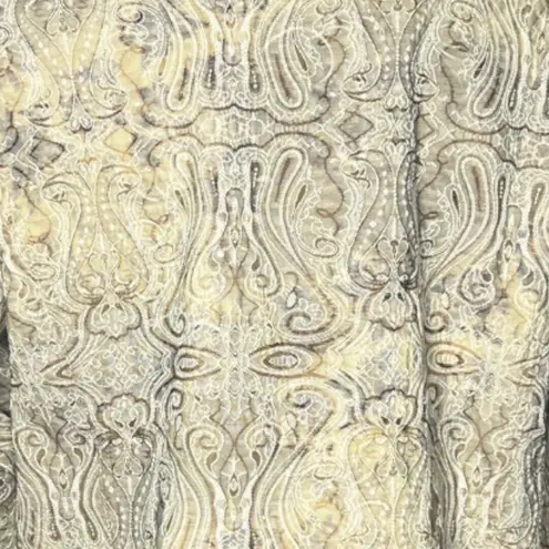 Susan Graver Blazer Womens Small Jacket Cream Paisley Embroidered Neutral Chic