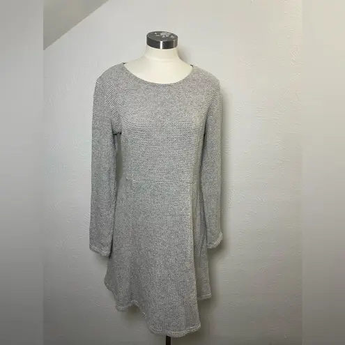 Katherine Barclay Gray Textured Knit Long Sleeve Dress Size 10