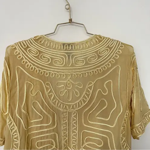 Soft Surroundings Soft Surrounding Size 1X Bolero Jacket Sheer Short Sleeve Cream Yellow