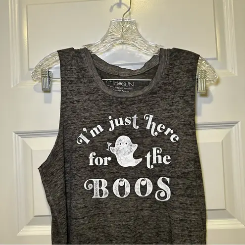 Fifth Sun  Grey Burnout “I’m Just Here For the Boo’s” Ghost Graphic Tank size M