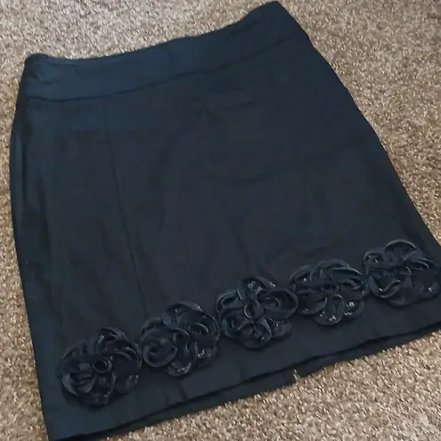 Event womens black floral cotton skirt size medium