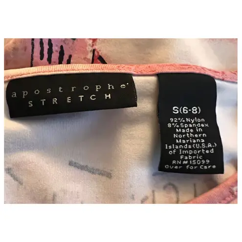 Apostrophe ‎ Stretch Pink Black Building Scene Size S 6-8 20" Longx17" Pit to Pit - Image 4