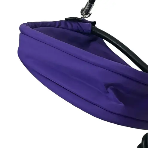 Ganni Knot Purse OS Purple Tech Fabric Mini Bag Removable Strap Baguette Style