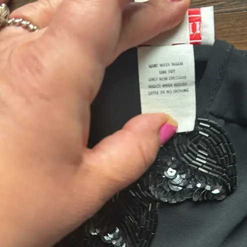 Joseph II Vintage Sheer Sequins Blouse Black 12
