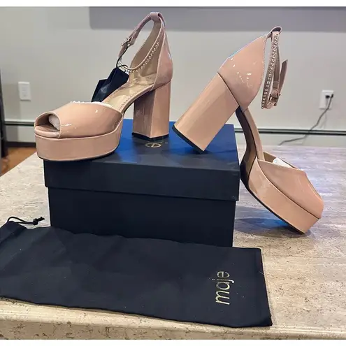 Maje NEW in Box Patent leather heeled sandals Rose Blush 41 / 10.5