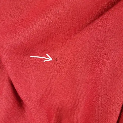 VINTAGE Company C Throw 44"W x 86" Red Pure Wool Knit Hand Twisted Fringe