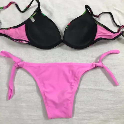 Recco Size Medium Brazilian Floral Print Bikini Set. New With Tags Pink