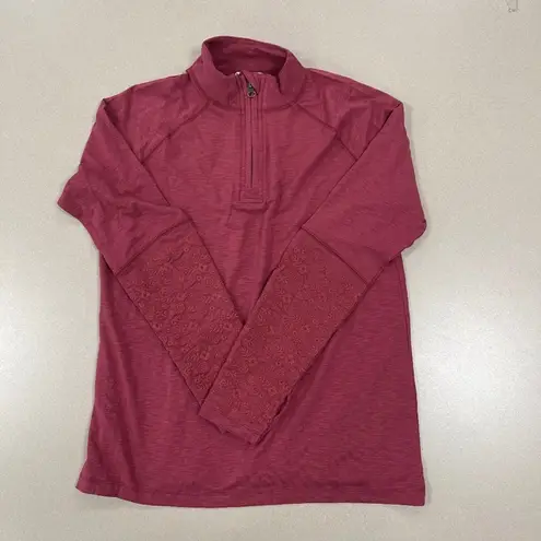 Aventura Clothing McIntyre 1/4 Zip Embroidered Pullover, Earth Red, Med