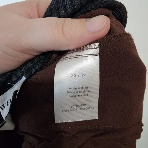 We Wore What NEW Suiting Twill Low Rise Pull On Women XS Wide Leg V Waist Pants