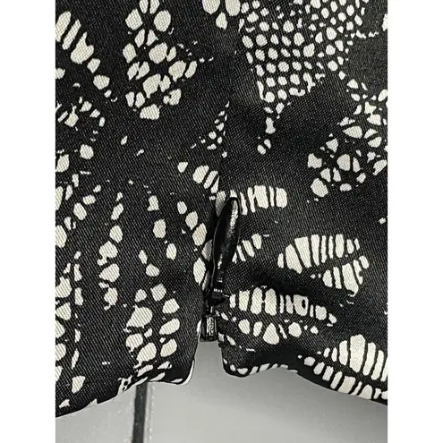 Joseph Ribkoff Black Ivory Lace Print Sheath Scoop Neck Dress Sleeveless Size 8