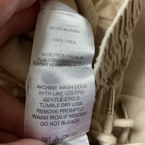 Quince 100% European Linen Wide Leg Pants, Drawstring Waist, Relaxed Fit, Size L