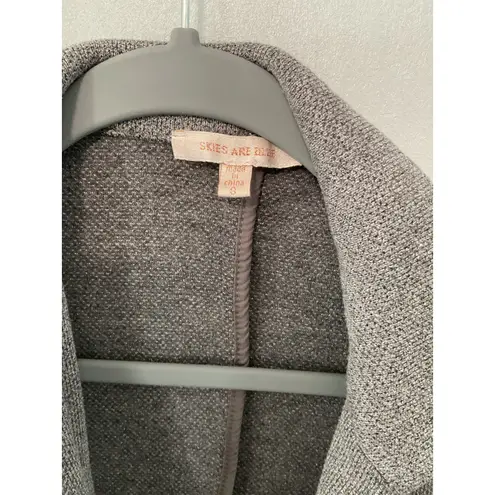 Skies Are Blue Gray Textured Knit Blazer 3/4 Sleeve Open Front Women's Small - Image 3