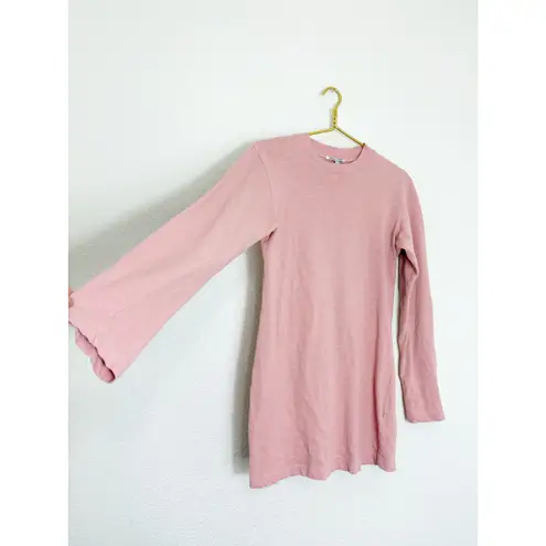 Cotton Citizen Tokyo Long Sleeve Mini Dress Size Small Pink Lightweight Preppy
