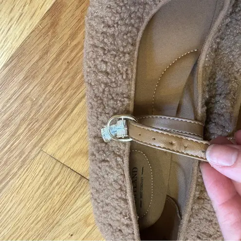 Portland Boot Co Women’s Cozy Teddy Flats, Brown, Comfort Foam Insole, Size 8 Tan